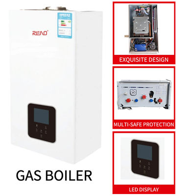 20 / 32Kw نوع الجدار معلقة الغاز سخان الماء الساخن التحكم الذكي الأبيض شل الفولاذ المقاوم للصدأ